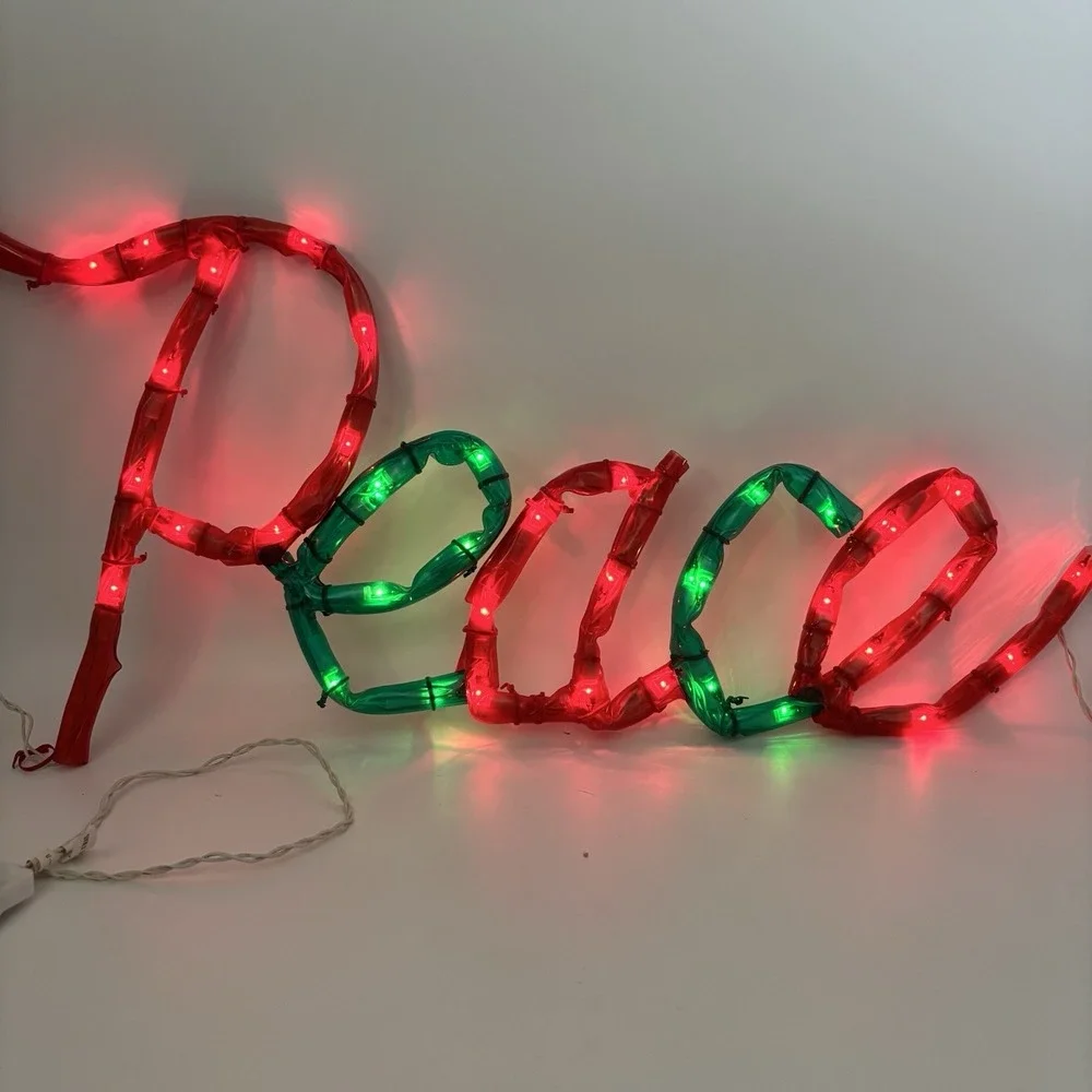 Vintage Mr. Christmas Mini Light Sculpture Peace 1993‎ 13x24 Indoor Outdoor